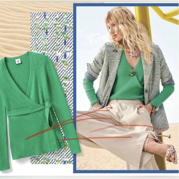 Cabi New NWT Cocktail Cardigan #6244 Green Size Large NWT $137 - Picture 3 of 8